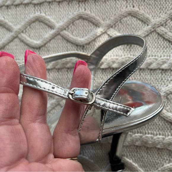 Jacqueline Ferar Vintage Rhinestone Silver Sandal Heels Women’s size 7 - Picture 6 of 12